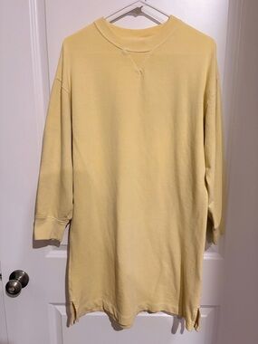 Old Navy Pale Yellow Crewneck Sweatshirt Dress